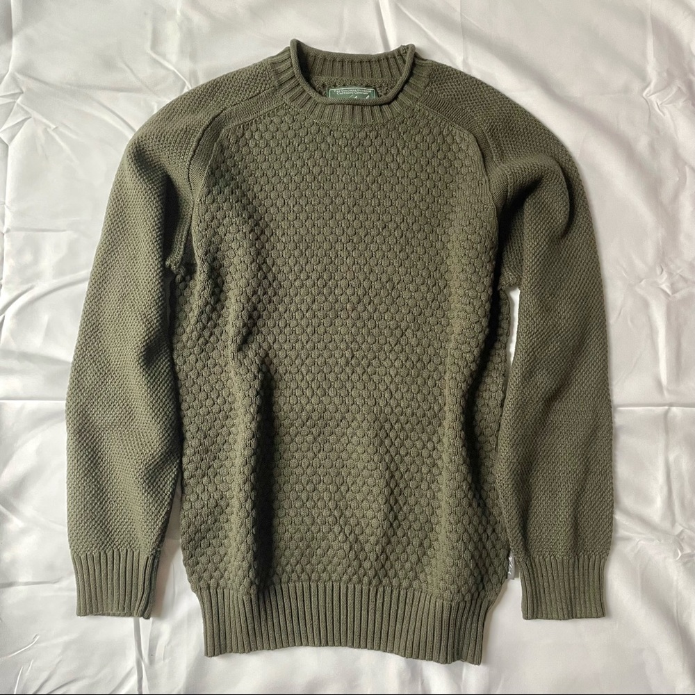Woolrich Sage Green Textured Knit Sweater